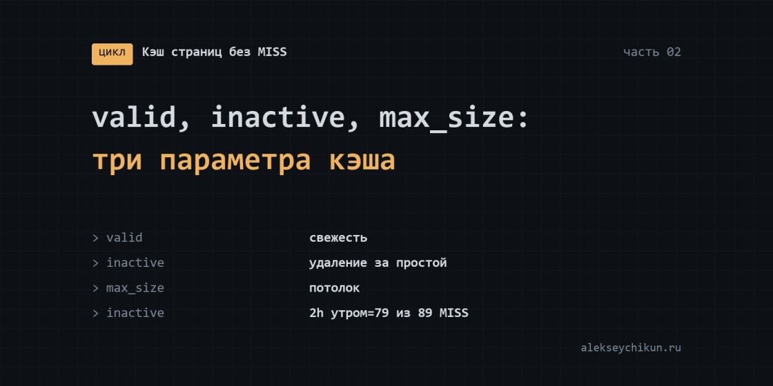 valid, inactive, max_size: три параметра кэша nginx, которые все путают