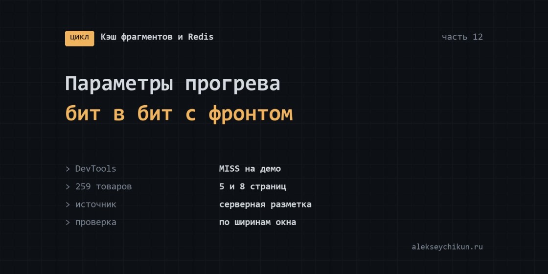 Параметры прогрева должны совпадать с фронтом бит в бит