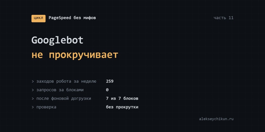 Googlebot не прокручивает: ленивые блоки, которых нет в поиске