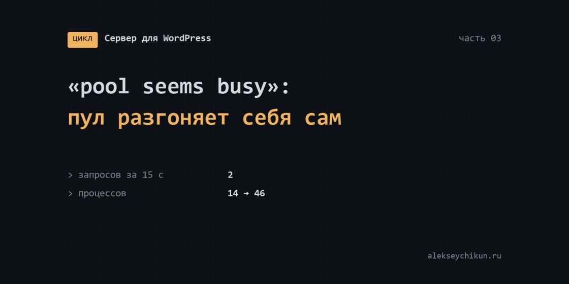 «pool seems busy»: PHP-FPM разгоняет себя сам при двух запросах
