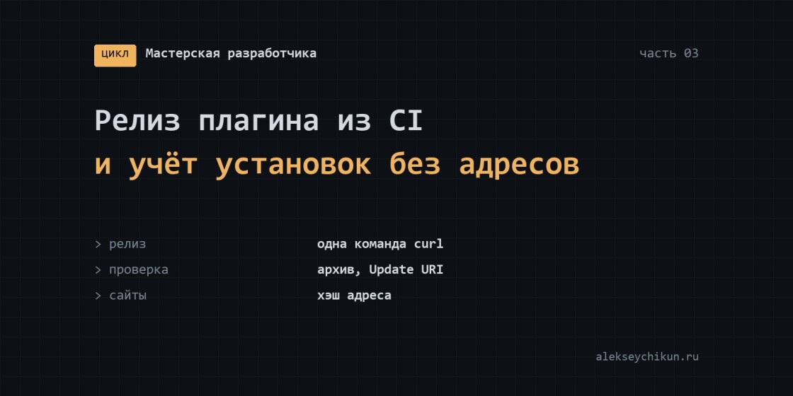 Релиз плагина из CI и учёт установок без адресов сайтов