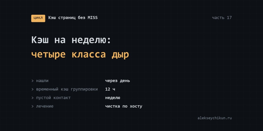 Перешли на кэш на неделю — нашли четыре класса дыр в инвалидации